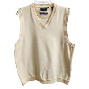 Bobby Jones Players-Mens Sweater Vest-Peruvian Pima Cotton-Yellow-Golf-Preppy-L
